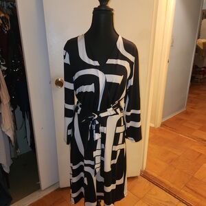 INC International Concepts Black and White Dress